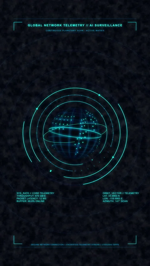 Futuristic hud globe animation with digital interface technology Stock Footage 347568511