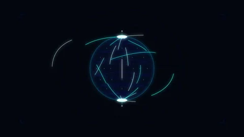 Futuristic HUD globe digital sphere technology network loop animation Stock Footage 346738021