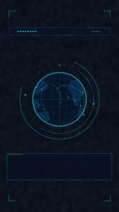 Futuristic HUD globe loop animation with sci fi elements Stock Footage 346637228
