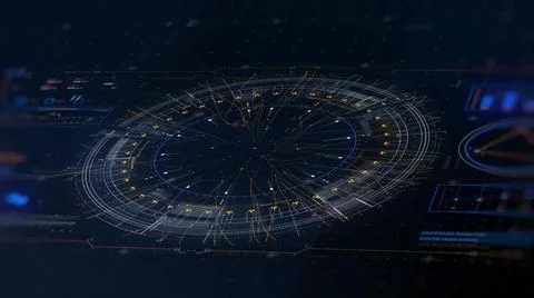 Futuristic HUD Head up display screen 3d render. Stock Illustration