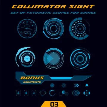 Futuristic HUD, hi-tech weapon scopes for games Stock Illustration