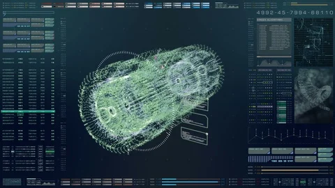 Futuristic HUD Holographic Machine Stock Footage 101147457