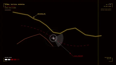 Futuristic HUD Infrared Thermal Interface Loop Stock Footage 334804266