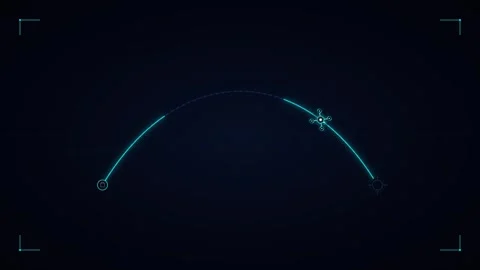 Futuristic hud interface with animated arc path and scanning target point m.. Stock Footage 337566999