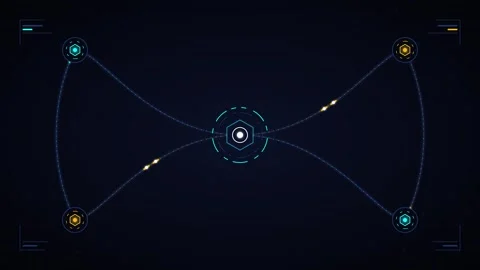 Futuristic hud interface with animated data nodes and digital network conne.. Stock Footage 337561163