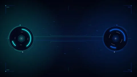 Futuristic hud interface with animated data transfer nodes and digital conn.. Stock Footage 337561164