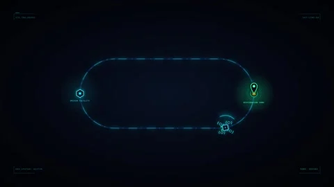 Futuristic hud interface with animated data path and digital navigation tra.. Stock Footage 337567047