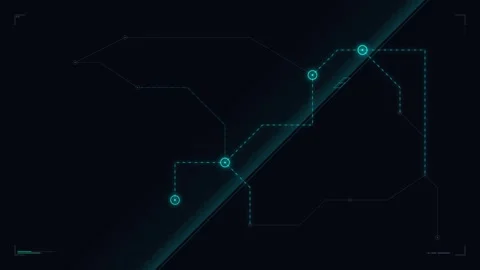 Futuristic hud interface with animated data network lines and digital conne.. Stock Footage 344861393