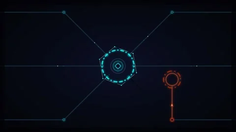 Futuristic hud interface with animated data nodes and digital network conne.. Видео 344861562