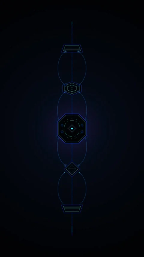Futuristic hud interface animated digital tech overlay with glowing geometr.. Stock Footage 348283724