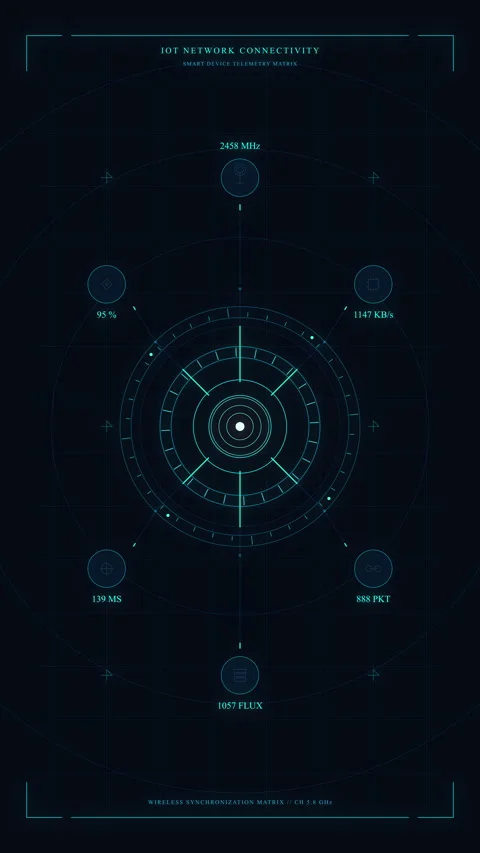 Futuristic HUD interface animation with data circles and nodes, digital tec.. Stock Footage 348337149