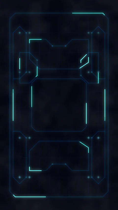 Futuristic HUD interface animation with glowing blue sci-fi elements Stock Footage 347569185