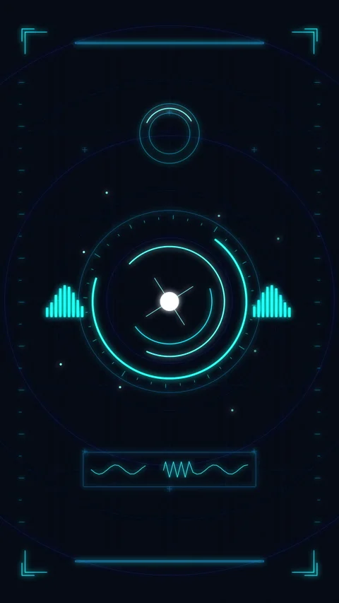 Futuristic hud interface animation with glowing blue sci-fi elements Stock Footage 347569257