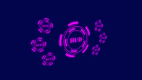 Futuristic hud interface animation with rotating glowing circles and text, .. Stock Footage 332722667