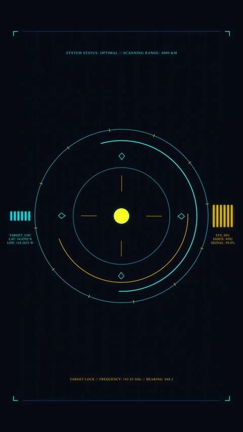 Futuristic hud interface animation with sci-fi circles, digital elements Stock Footage 347569539