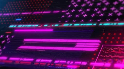 Futuristic hud interface background. Cyber tech 3d illustration Stock Illustration