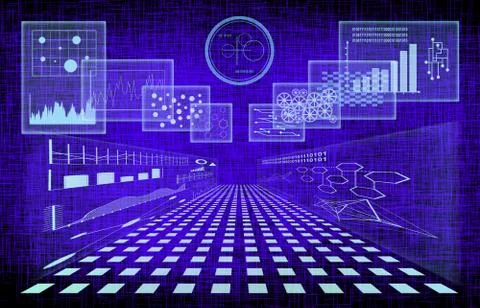 Futuristic hud interface on blue background 스톡 일러스트