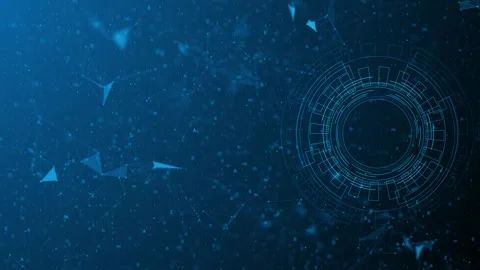 Futuristic HUD interface blue digital elements, grid layout, technical code Blue Stock Footage 312183266