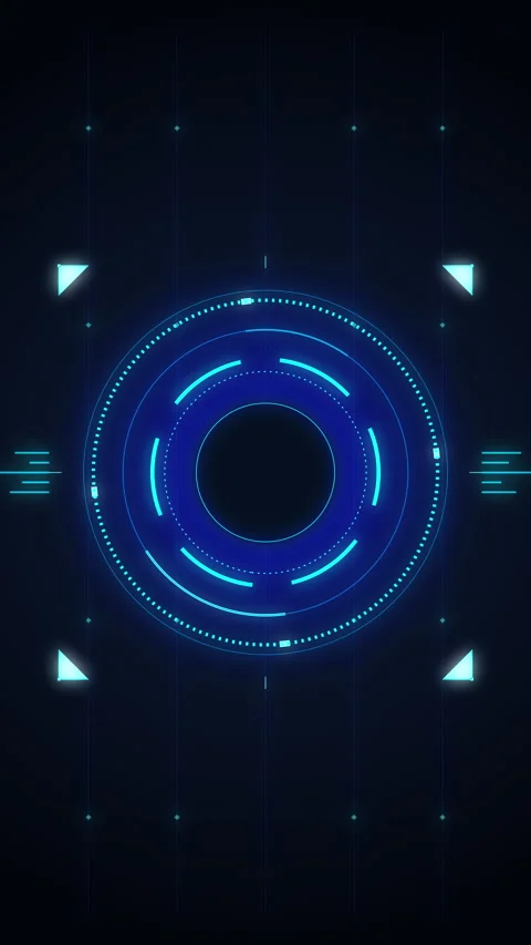 Futuristic HUD interface, blue digital circle scanner, tech UI, data overla.. Stock Footage 348337167