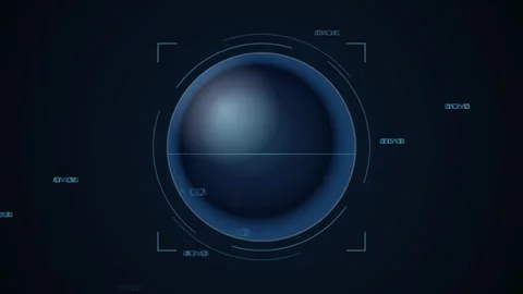 Futuristic HUD Interface with Blue Glowing Data Display and Scan Lines Stock Footage 346659525
