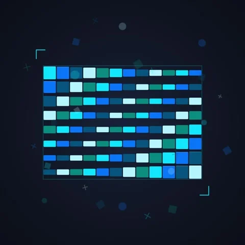 Futuristic HUD Interface with Blue Neon Lines and Grids on Dark Background Stock Footage 348199895