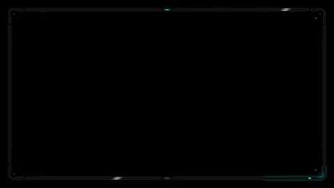 Futuristic hud interface border overlay with glowing cyan digital and motion Stock Footage 344858050