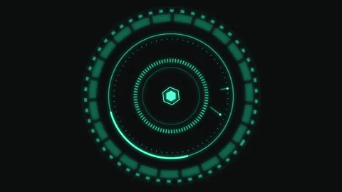 Futuristic HUD Interface with Circular Elements Stock Footage 342599223