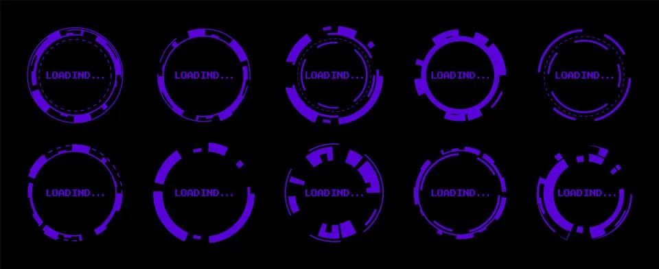 Futuristic hud interface, circular load progress 스톡 일러스트