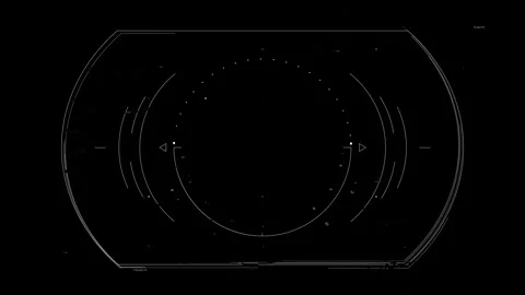 Futuristic HUD Interface with Circular Patterns and Minimalistic Design Ele.. Stock Footage 341374338