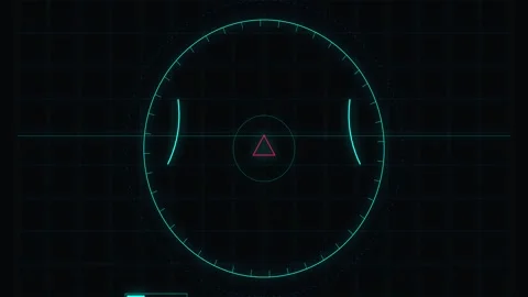 Futuristic HUD Interface with Circular Reticles Stock Footage 340666945
