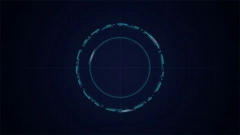 Futuristic HUD interface circular rotating seamless loop background Stockbeeldmateriaal 345075624