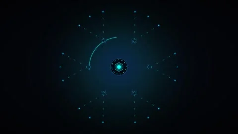 Futuristic hud interface circular scanning animation with glowing digital d.. Stock Footage 337566444