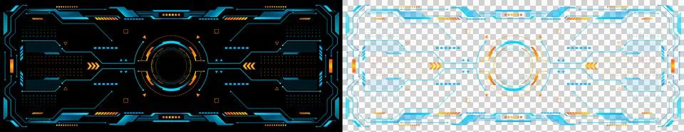 Futuristic HUD Interface with Circular Technology Core and Sci Fi Stock Illustration