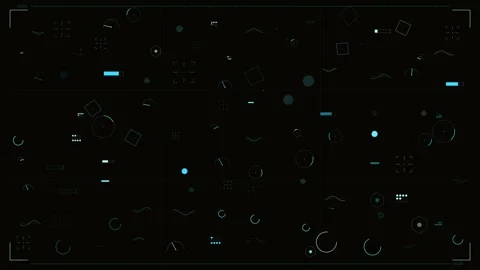 Futuristic HUD interface with cyan telemetry data gauges and geometric elem.. Stock Footage 334114946