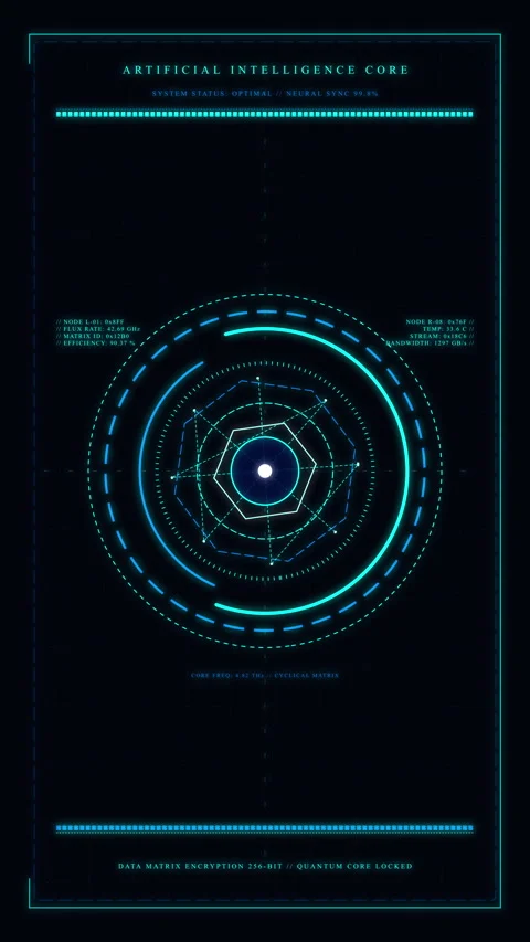 Futuristic hud interface with cyber digital data circles and technological .. Stock Footage 348337522