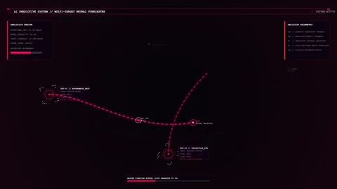 Futuristic Hud Interface with Data Analysis and Network Connections 스톡 동영상 341919444
