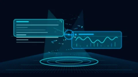 Futuristic hud interface with data analytics and digital globe hologram Stockbeeldmateriaal 346966528