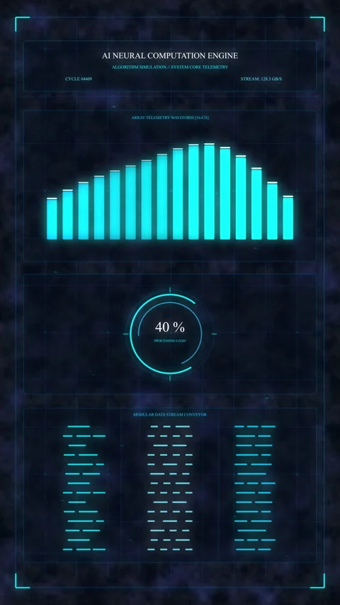 Futuristic hud interface with data chart, digital panel, analytics, technology Stock Footage 347572744