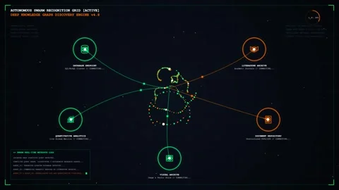 Futuristic Hud Interface with Data Processing and Network Connections Stock Footage 341919479