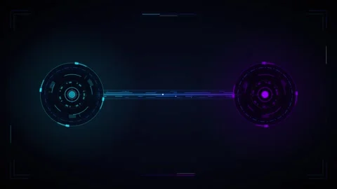 Futuristic hud interface with data transfer connection between two circular.. Stock Footage 337561182