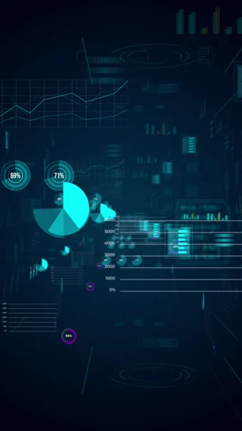 Futuristic HUD Interface with Data Visualization. Stock Footage 317302854