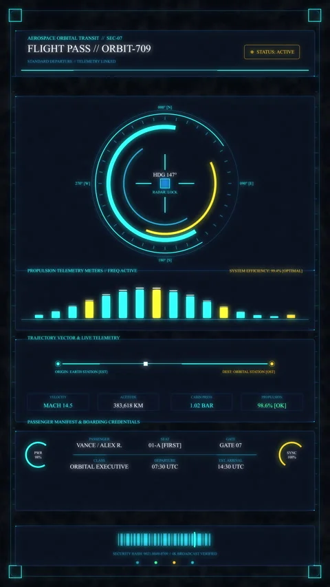 Futuristic HUD interface with digital analytics and cyber data telemetry Stock Footage 347572866