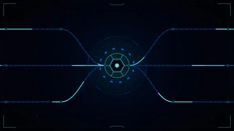 Futuristic hud interface with digital data flow and network connectivity an.. Stock Footage 337561183