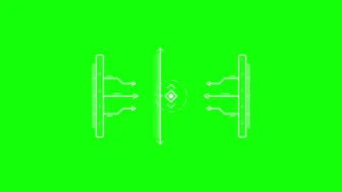 Futuristic hud interface with digital data flow and scanning animation on g.. Video stock 344863112