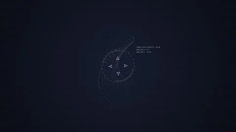 Futuristic HUD Interface with Digital Data Overlay and Targeting Reticle Stock Footage 348424438