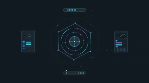 Futuristic HUD Interface Digital Display Animation 動画素材 343893974