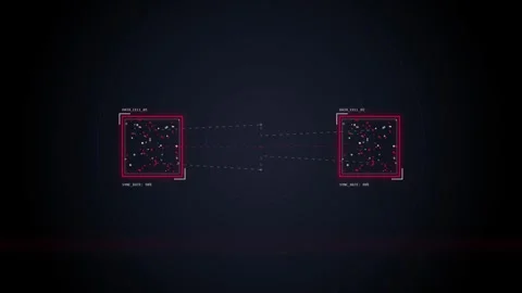 Futuristic HUD Interface with Digital Grid and Data Scan Animation Stock Footage 348422804