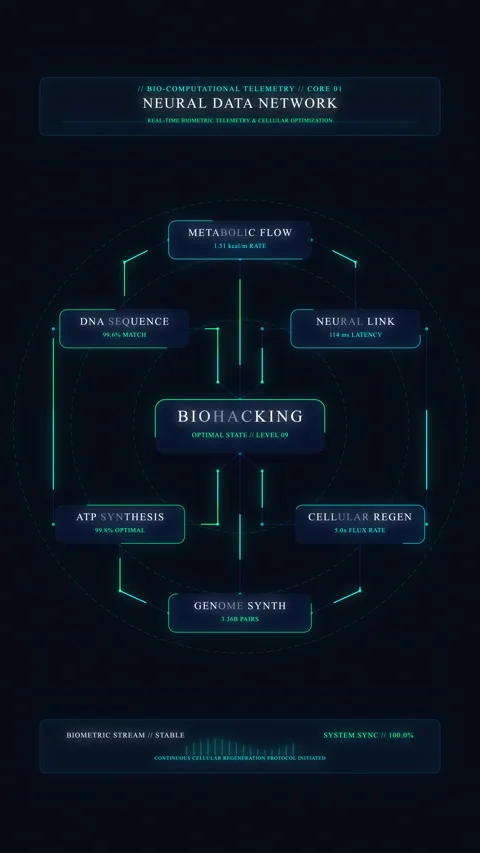 Futuristic HUD interface digital network data diagram loop footage Stock Footage 347054288