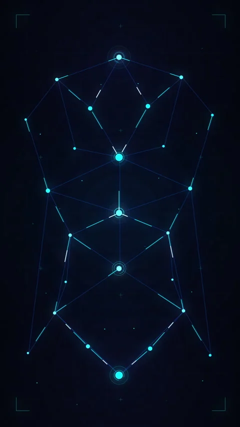 Futuristic HUD interface digital network grid technology motion graphic Stock Footage 347569785