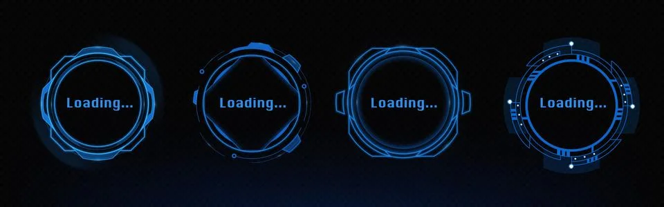 Futuristic hud interface, digital progress bars Illustrazione stock